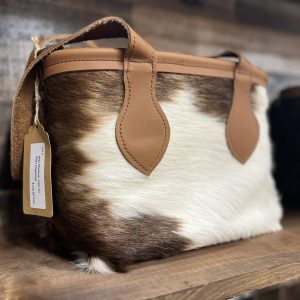 Hair-On Leather Tote – Brown & White