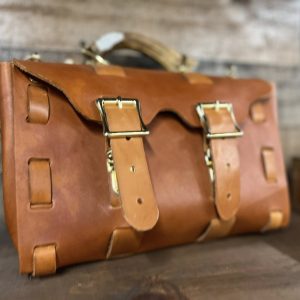 No-Stitch Leather Bag with Antler Handle